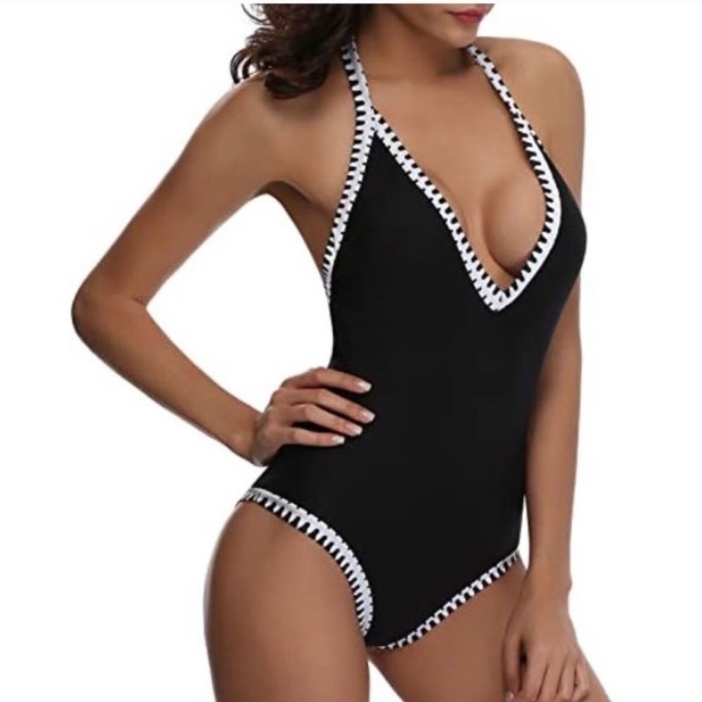 Black Halter One Piece